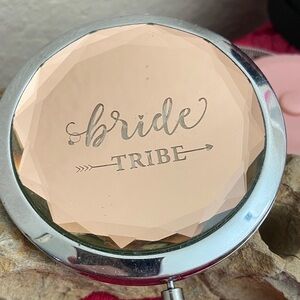 5/$10❤️❤️❤️ Vintage 80s BRIDE TRIBE inscribed Compact Mirror